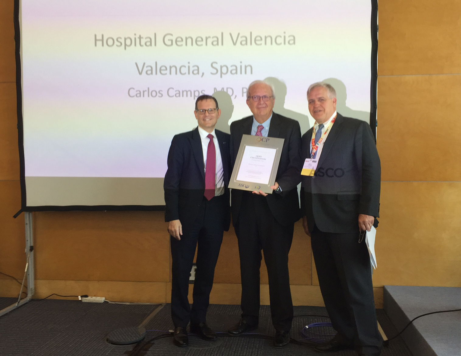 2017 09 11 Carlos Camps Hospital General de VLC certificacion ASCO