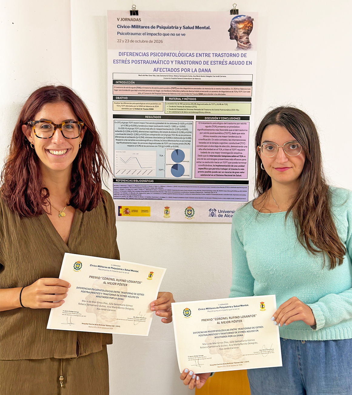 Premio al mejor póster en las V Jornadas Cívico-Militares de Salud Mental